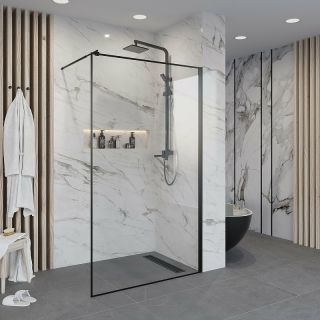 Душевая перегородка Niagara NG-687-11BLACK 110см чёрный/прозрачное